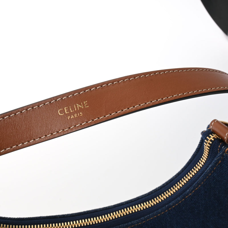 セリーヌアヴァ ブルー ゴールド金具 レディース ハンドバッグ