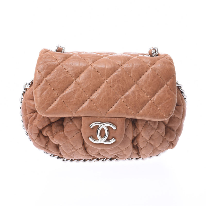 シャネルチェーンアラウンド 14143 キャメル シルバー金具 レディース