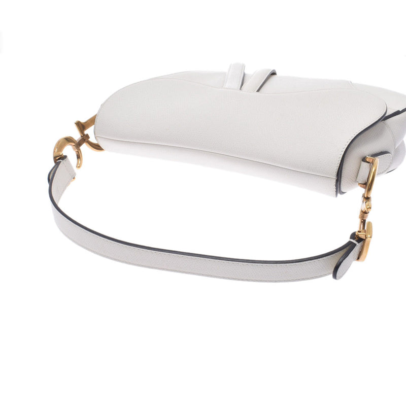 クリスチャンディオールサドルバッグ 白 ゴールド金具 レディース 2WAY