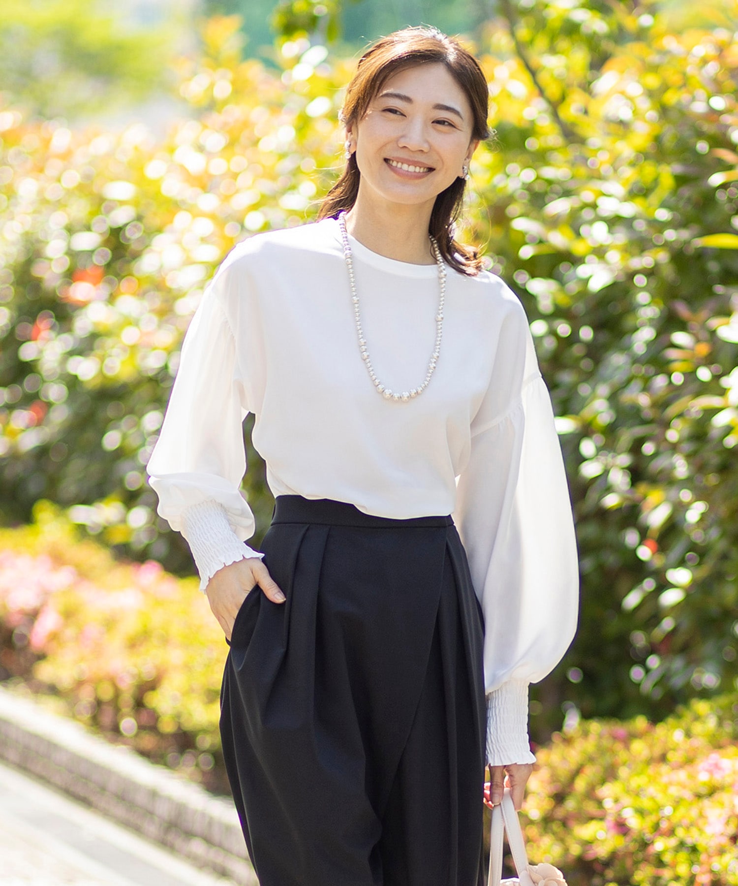 YOCO MORIMOTO 2006951]ギャザー使いコンビブラウス |CARETTE 公式