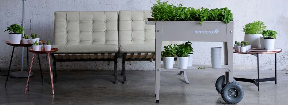 移動式栽培プランター トローリーワゴン レッドタイル | Urban Garden