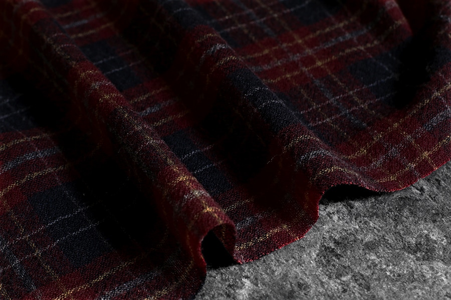 反物販売】洗いをかけた ウールガーゼチェック 【毛 生地 ストール