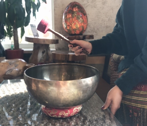 シンギングボウル【φ26cm】【ロータス・蓮の花】【G】【ハンドメイド