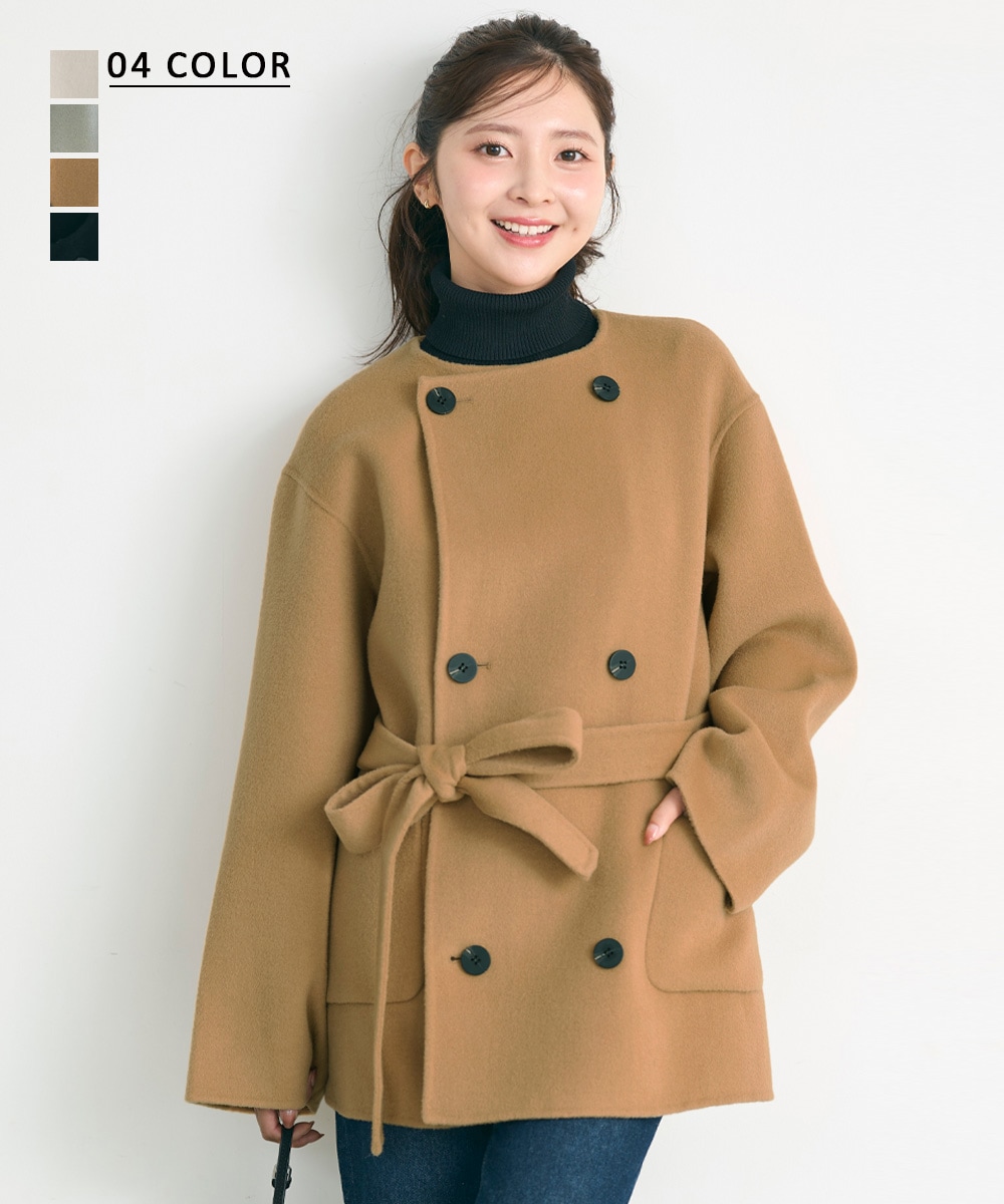 HARUKA DESIGN】ノーカラー2WAYリバーミドルコート【宅配便】 | すべて