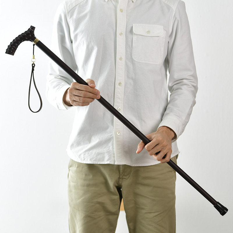 Cherry Mountain 亀甲彫り手元ステッキ 一本杖 木製 高級紳士 男性