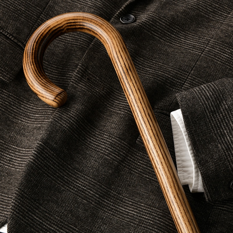 Cherry Mountain アカシア大曲ステッキ 一本杖 木製 高級紳士 男性