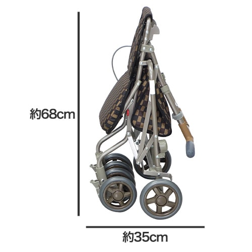 超売れ筋】サニーウォーカーAW-Ⅲ CLブラウン ｜ シルバーカー・歩行