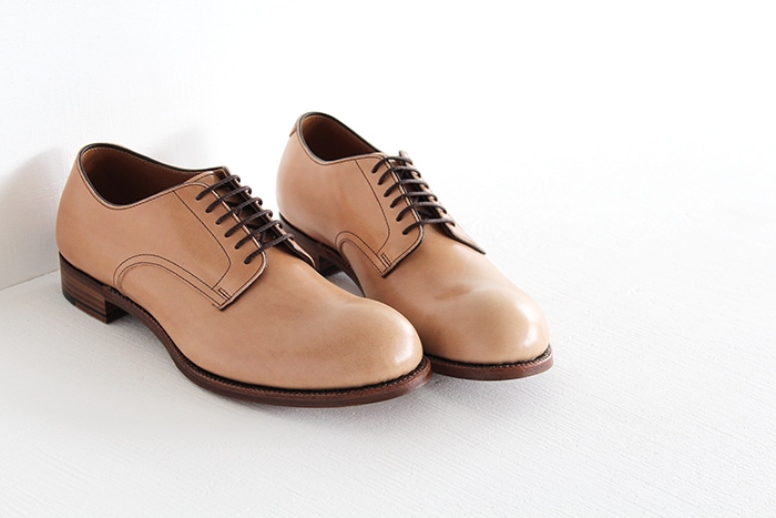 chausser（ショセ） ナチュラルコードバン プレーントゥレースアップ