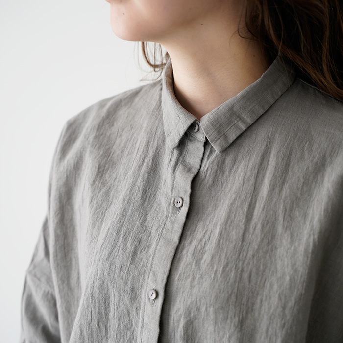 evam eva エヴァムエヴァ water linen shirt ウォーターリネン シャツ