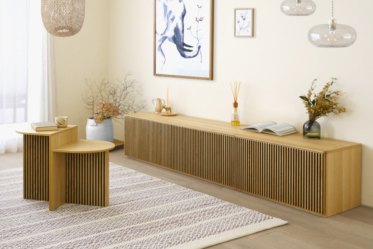 RIB SERIES リブシリーズ H40サイドテーブル オーク