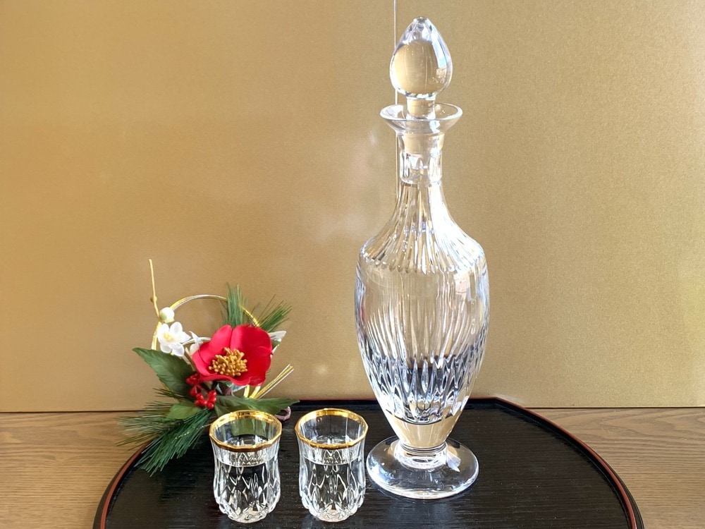 屋我平尋】ガラス 栓付瓶 デキャンタ 作家もの 屋我平尋】ガラス