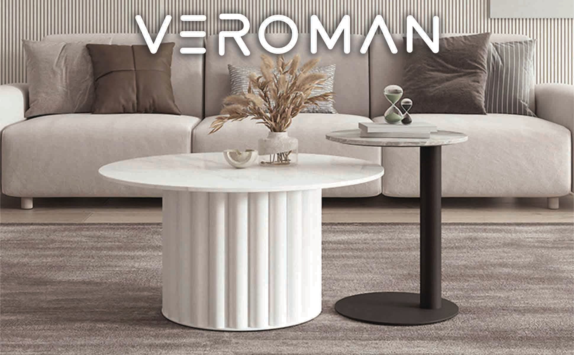 小] VeroMan エンドテーブル 大理石 マーブル サイドテーブル 差し込み