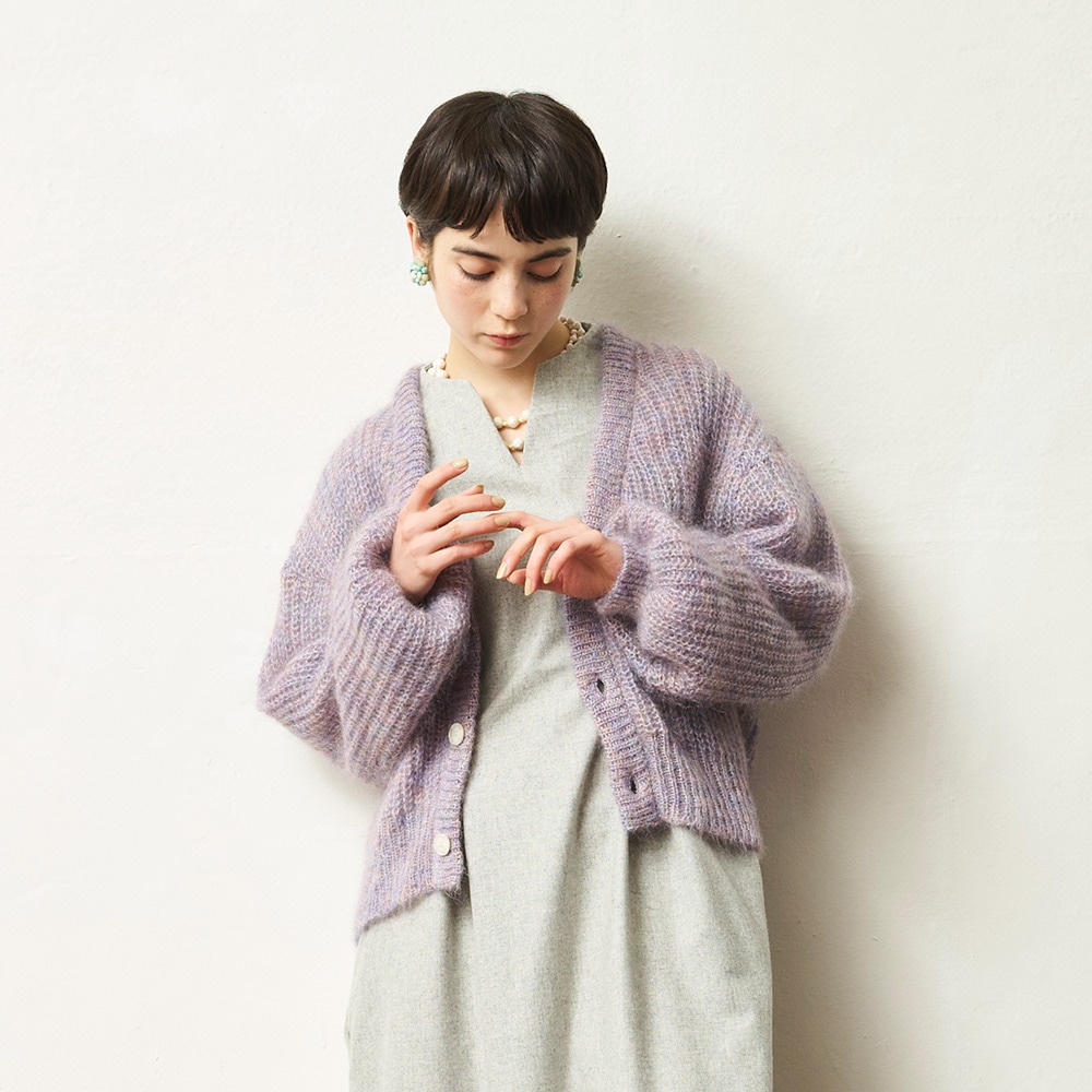 NARU(ナル) PORTMIX 畦Vネックショート丈カーデ 657400 | TOPS,ニット