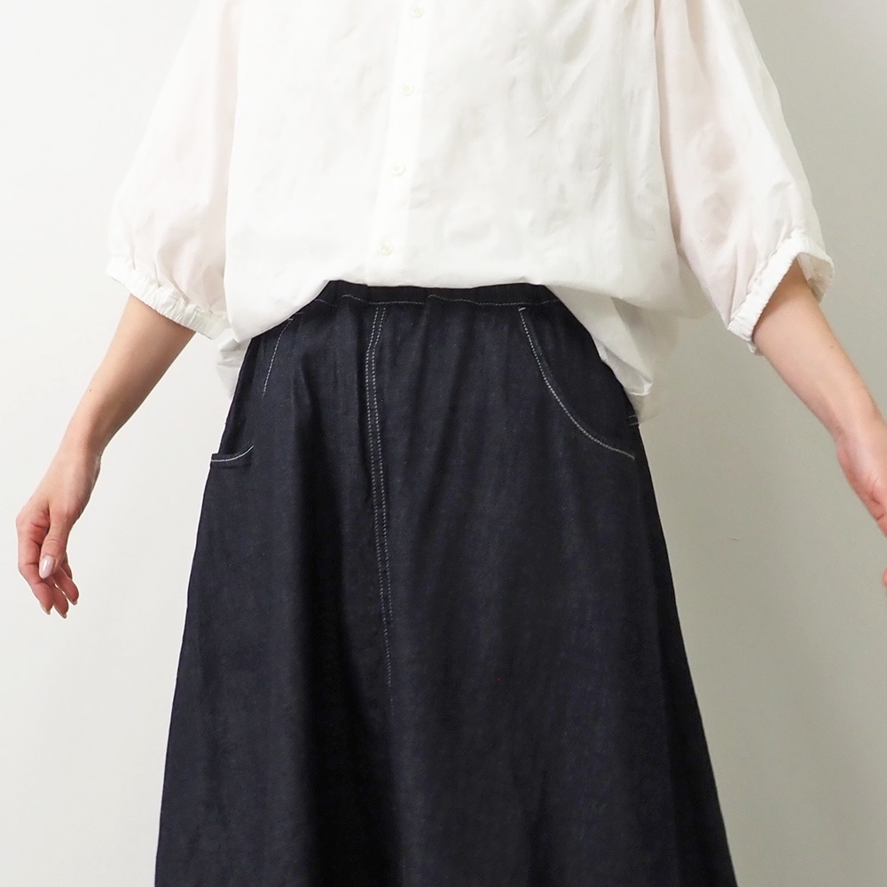 NARU(ナル) 8ozムラデニム ノッポスカート 663810 | 定番素材,デニム