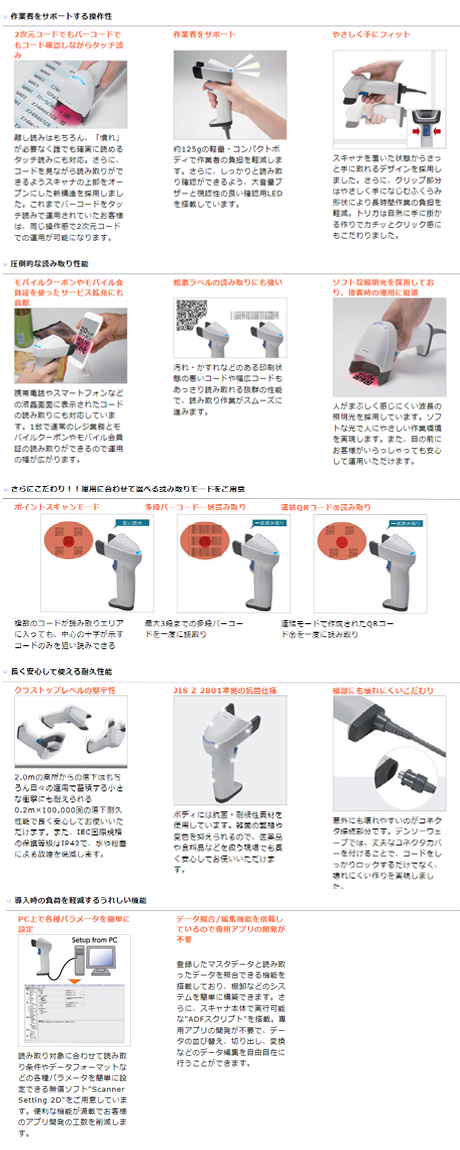 タッチ読み可!2DバーコードリーダAT30Q-SMU（USB）AT30QシリーズDENSO