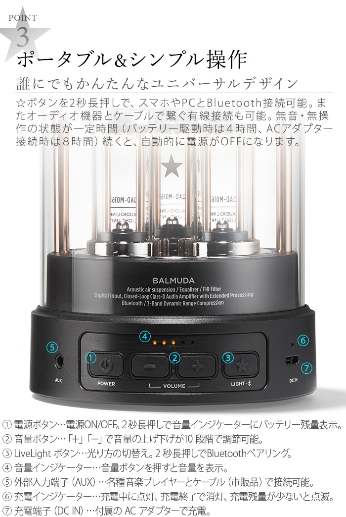 バルミューダ ザ・スピーカー BALMUDA The Speaker M01A-BK M01A-WH
