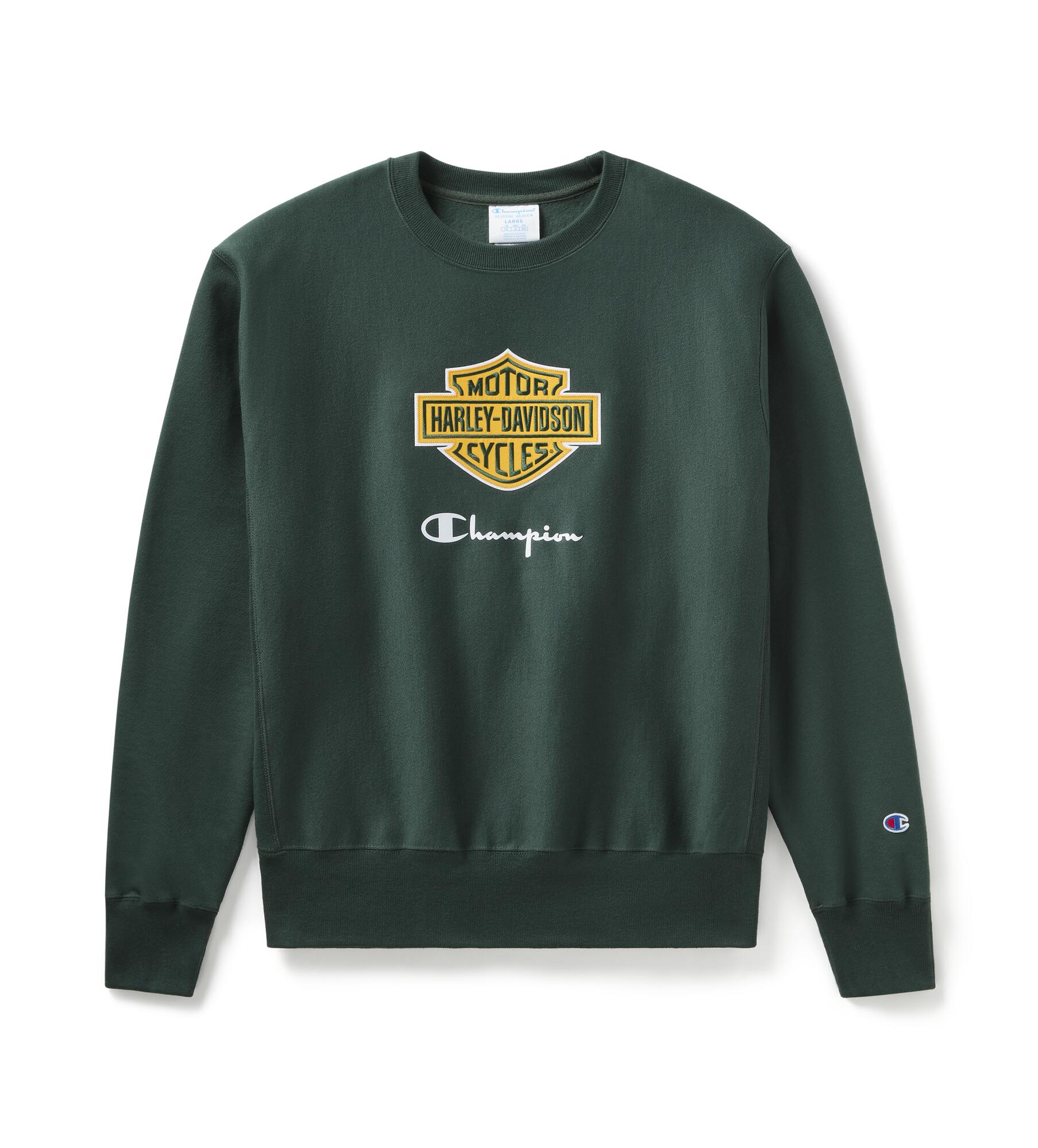 Champion x Harley-Davidson Fanatic Crew Neck Sweatshirt Dark Green