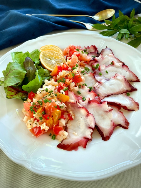 野菜たっぷりマリネdeたこnoカルパッチョ | みんなで創る | ごまラボ