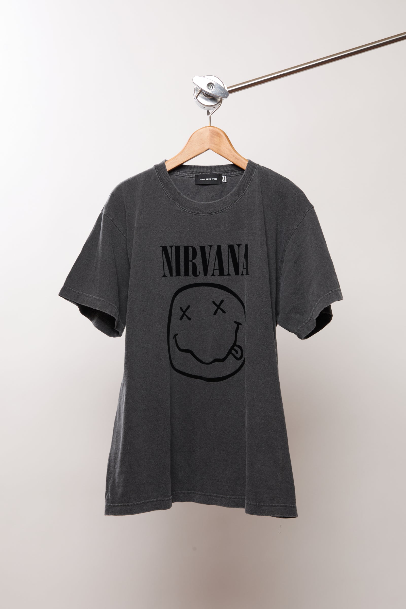 NIRVANA | ニルヴァーナ FLOCKY PRINT T-SHIRT | GOOD ROCK SPEED