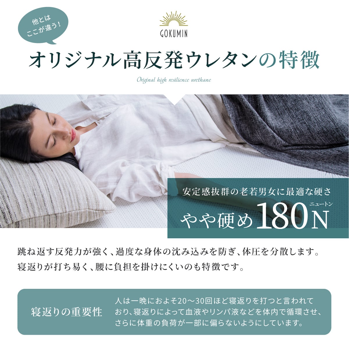 高反発・低反発が表裏一体の三つ折りタイプ】プレミアムハイブリット