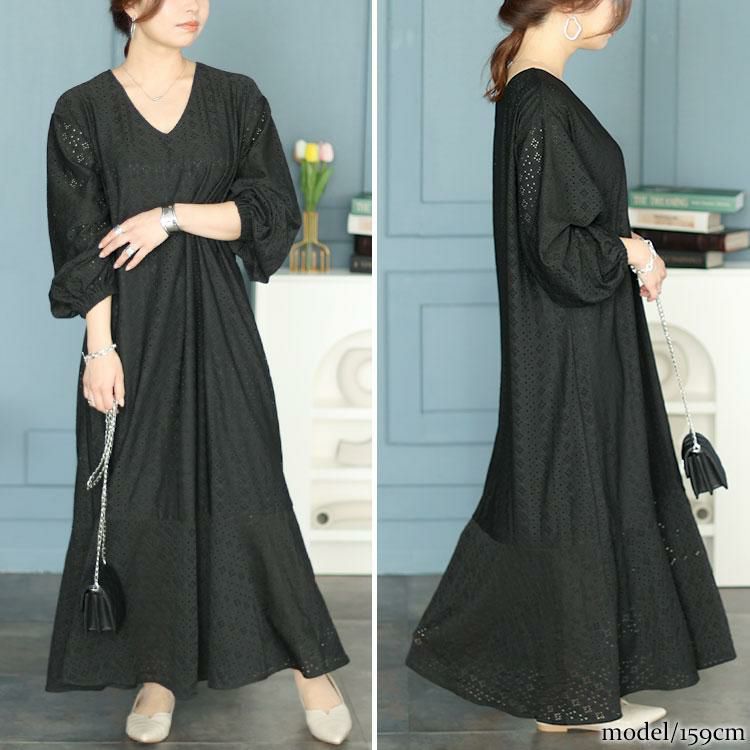 大きいサイズ レディース 前後2way刺繍使いマーメイドワンピース maru