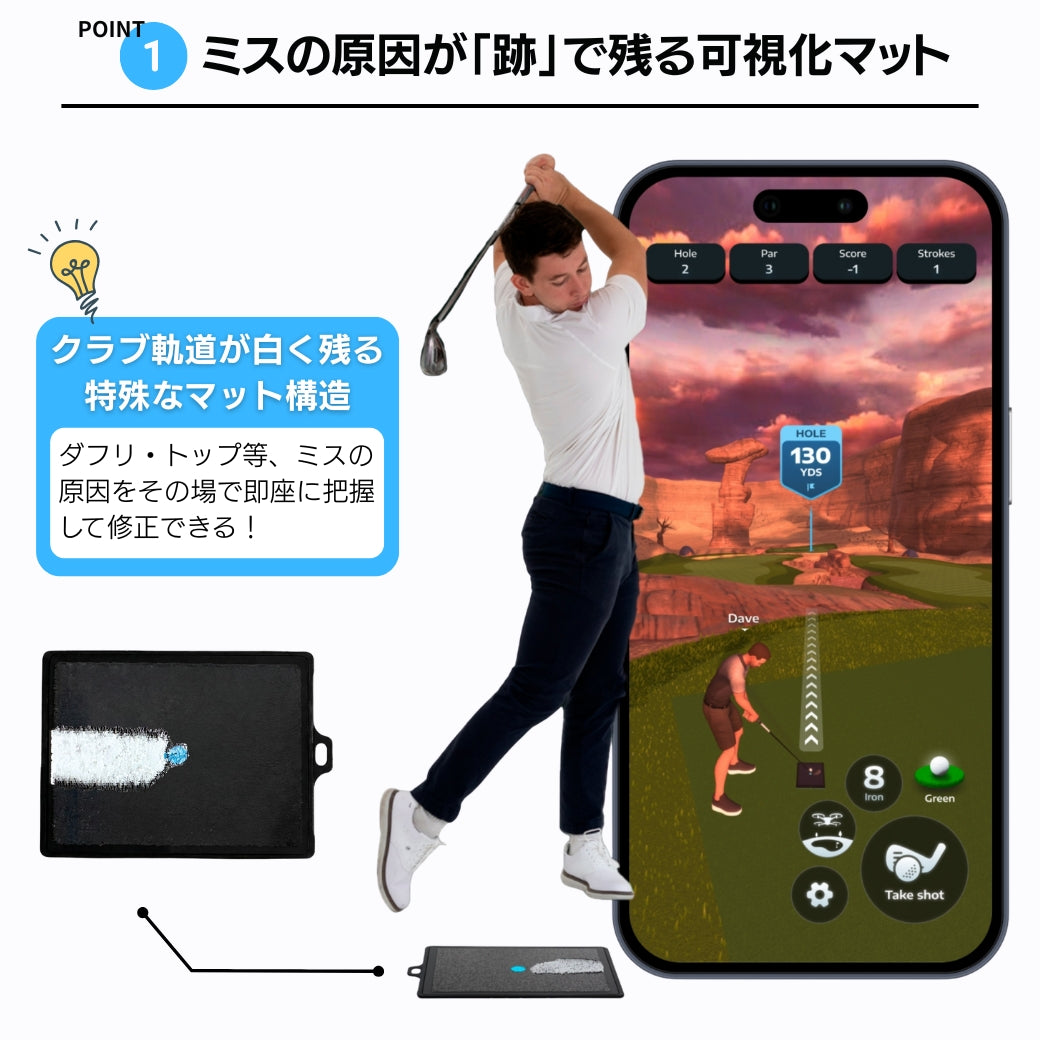 Golf Daddyシミュレーター | ボール不要のインドアゴルフ