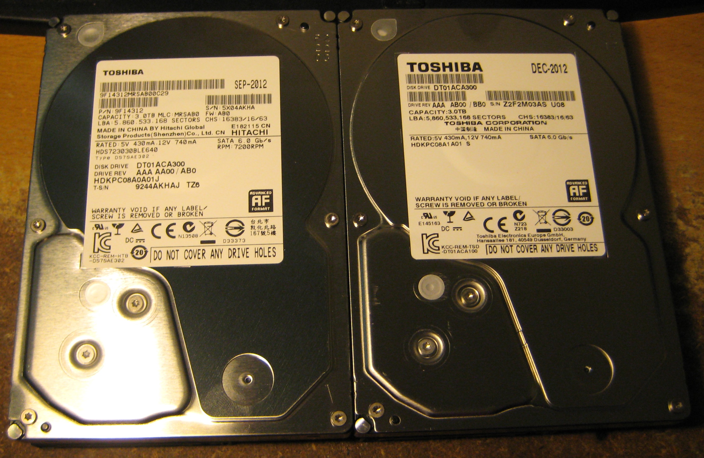 Toshiba DT01ACA300 aka Hitachi HDS723030BLE640 3Tb 7200rpm Hard