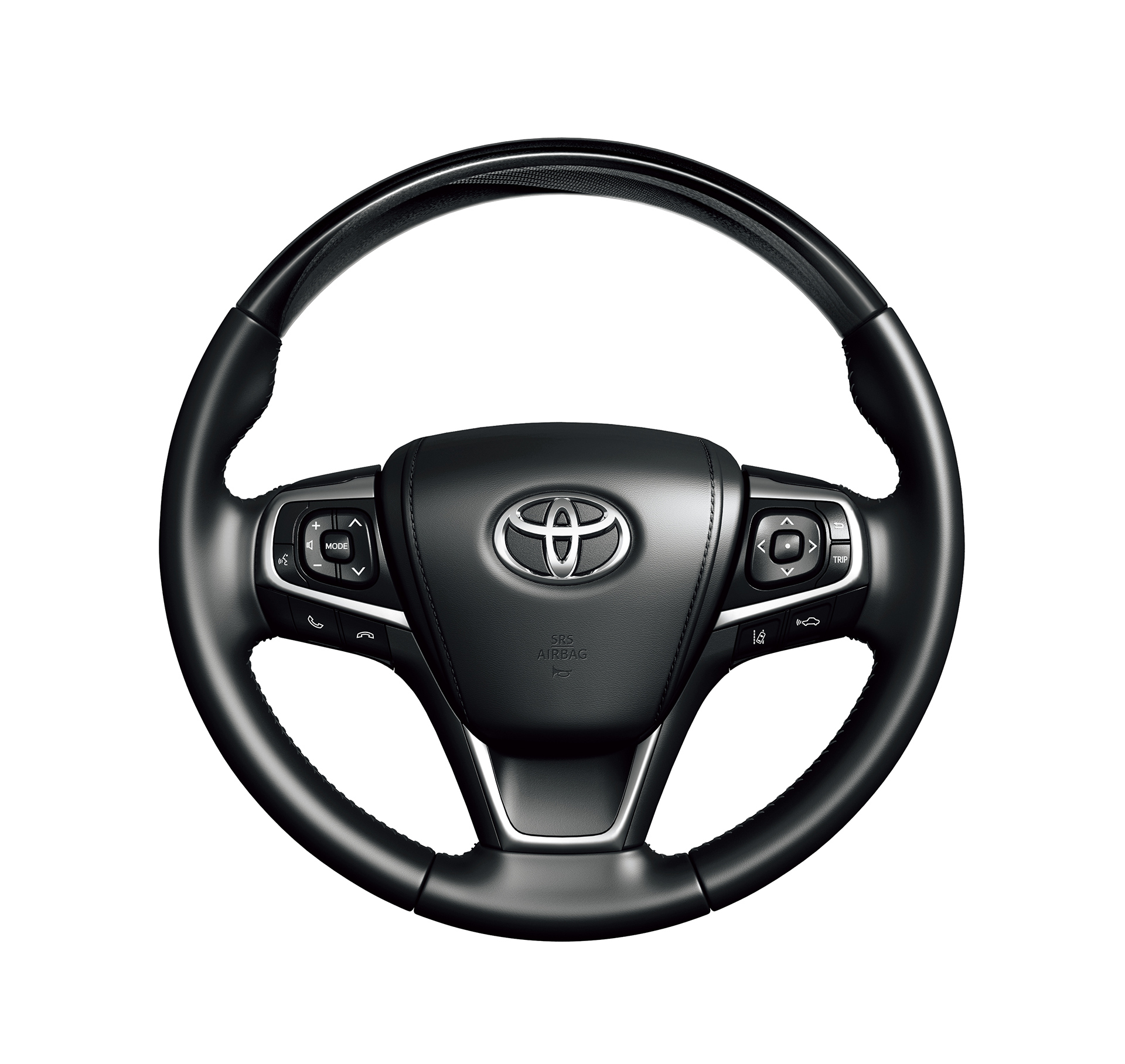 本革巻き3本スポーク ステアリングホイール (黒木目×幾何学柄