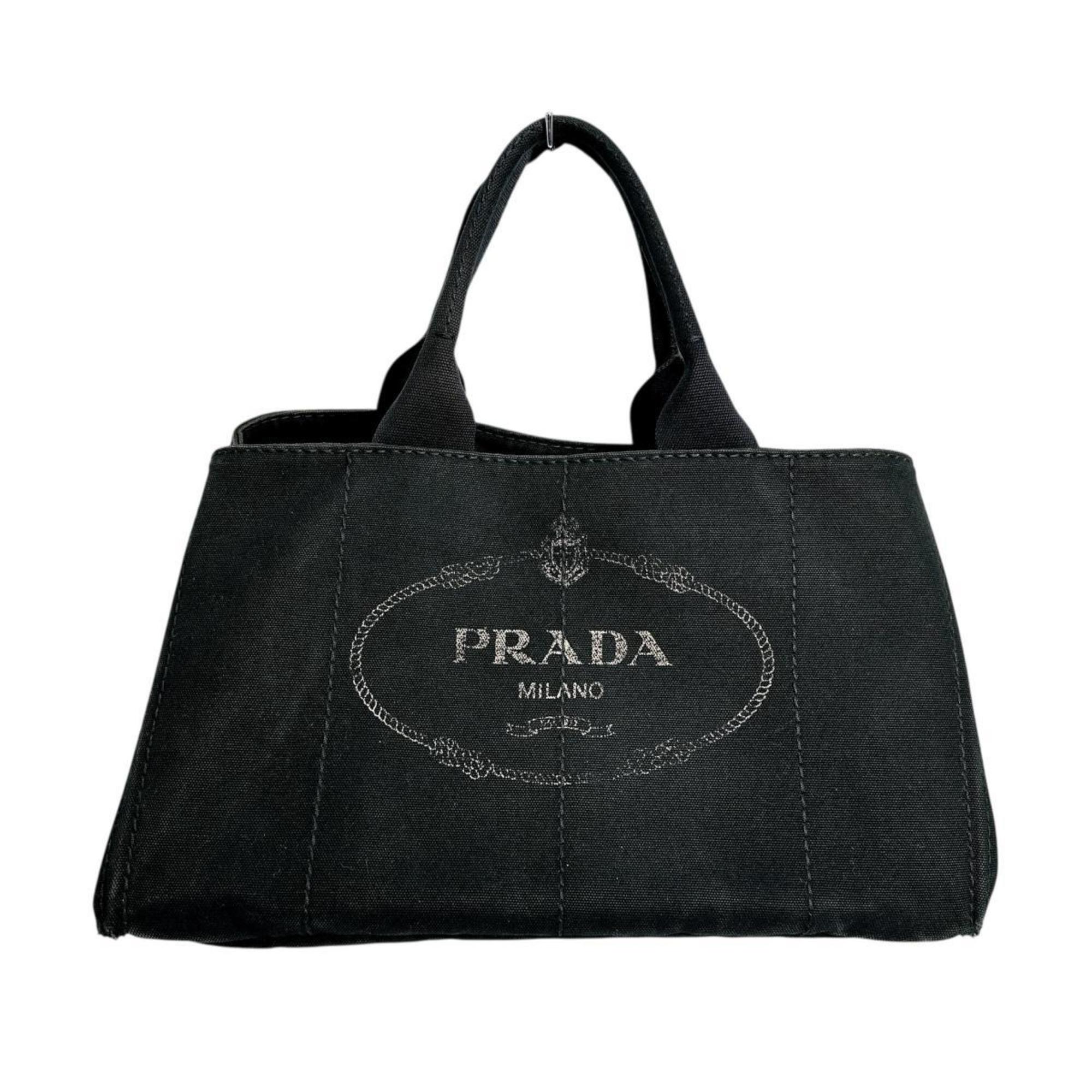 PRADA Tote Bag Large Canapa GM Canvas IBG642 Black | eLADY Globazone