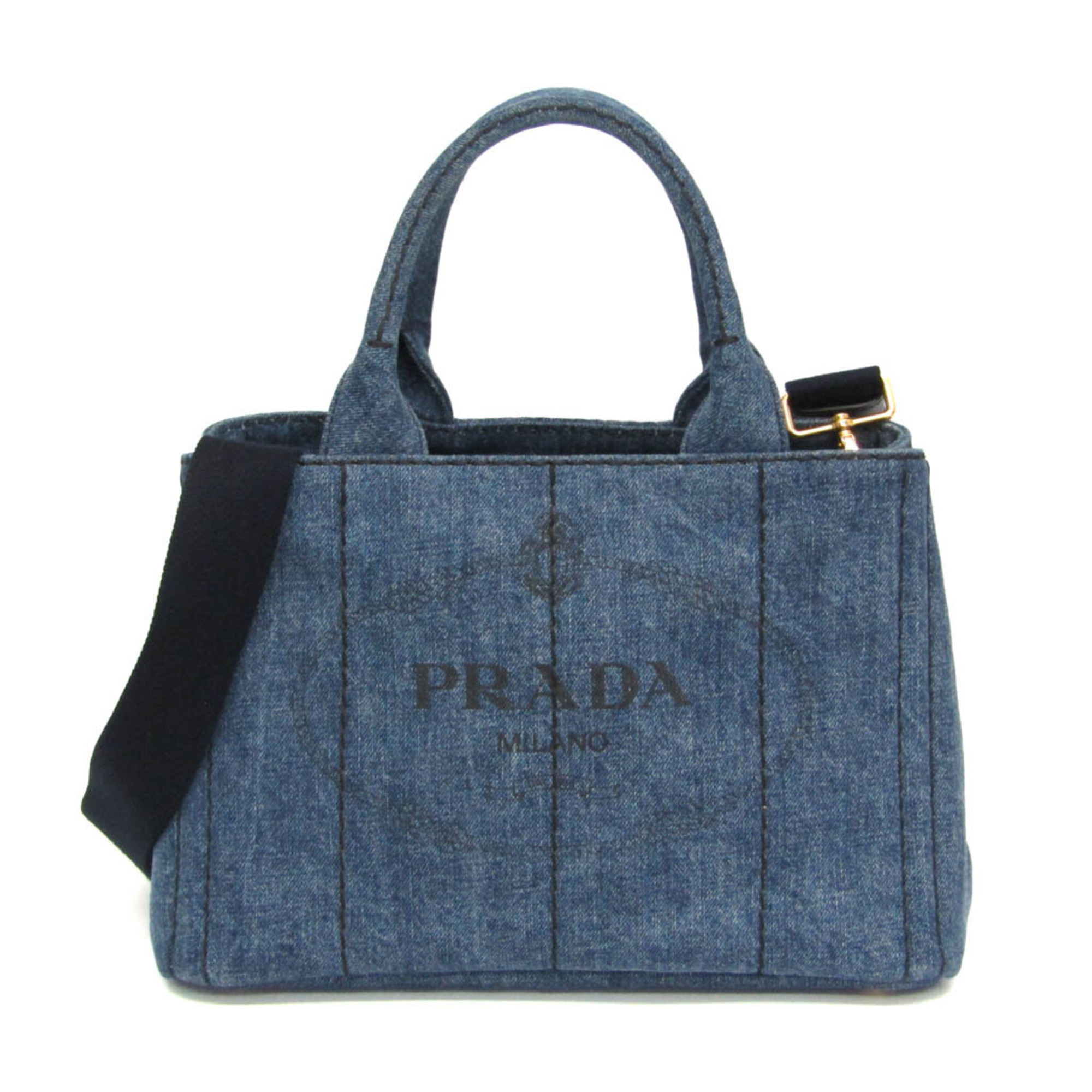 プラダ(Prada) カナパ 1BG439 レディース デニム ショルダーバッグ