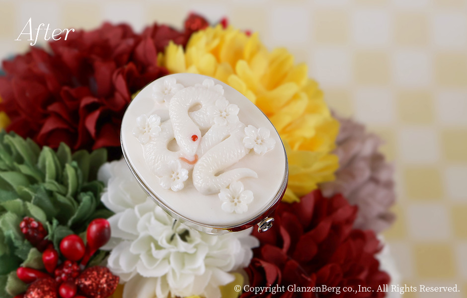 No.3220 白サンゴのブローチ兼ペンダントを製作 – グランベルク