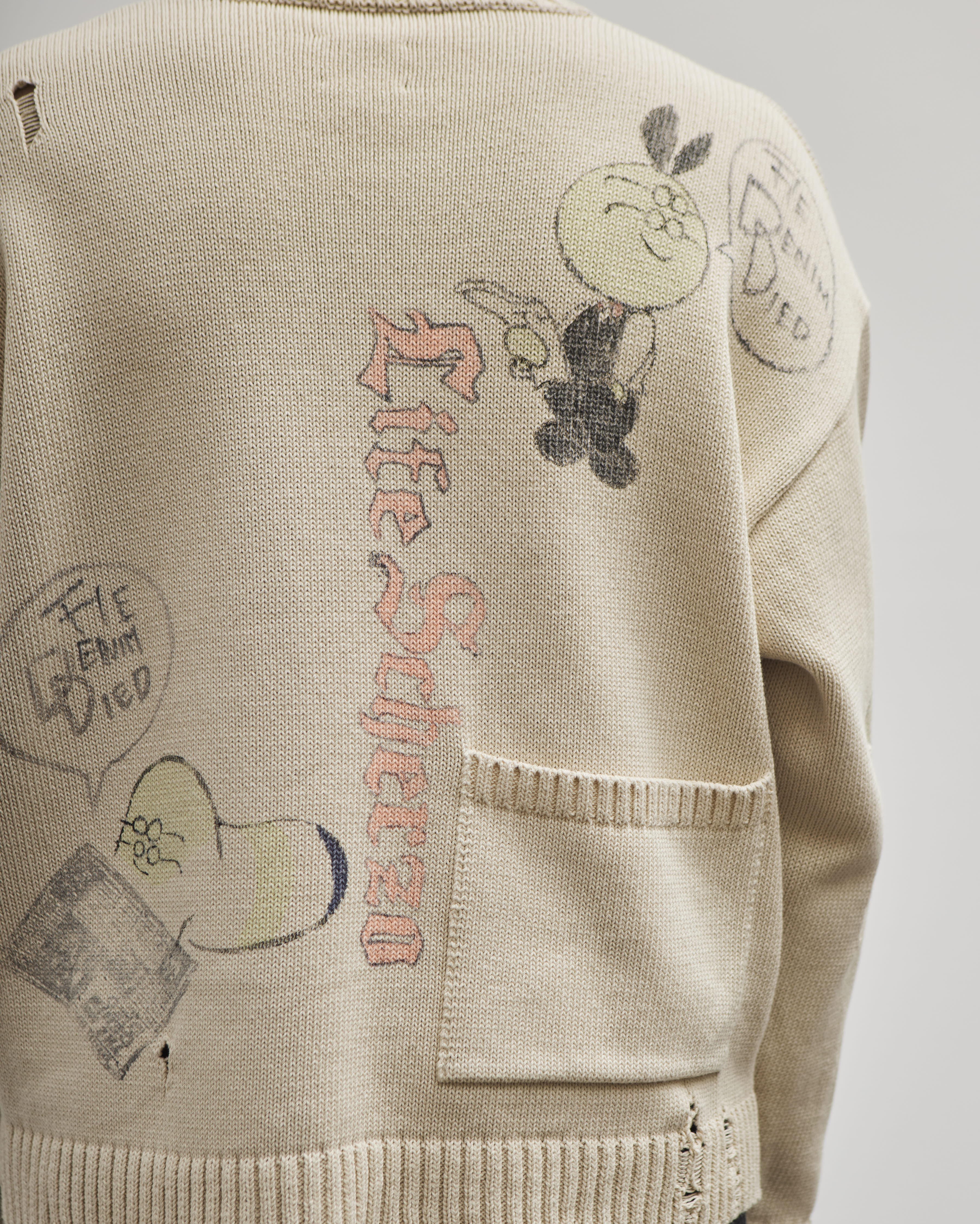 Kapital Unisex 5G Cotton Knit Crew Sweater (Memorial Paint Model