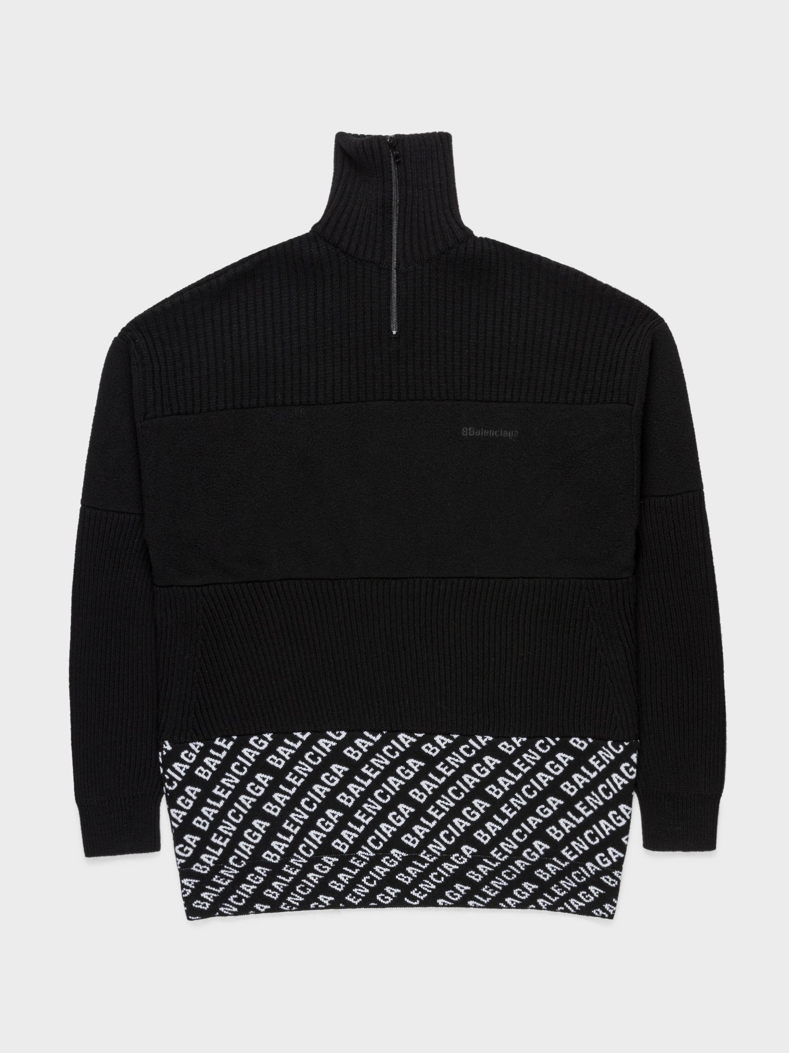 Buy Balenciaga Oversized Knit Quarter Zip Turtleneck Online at Groupie