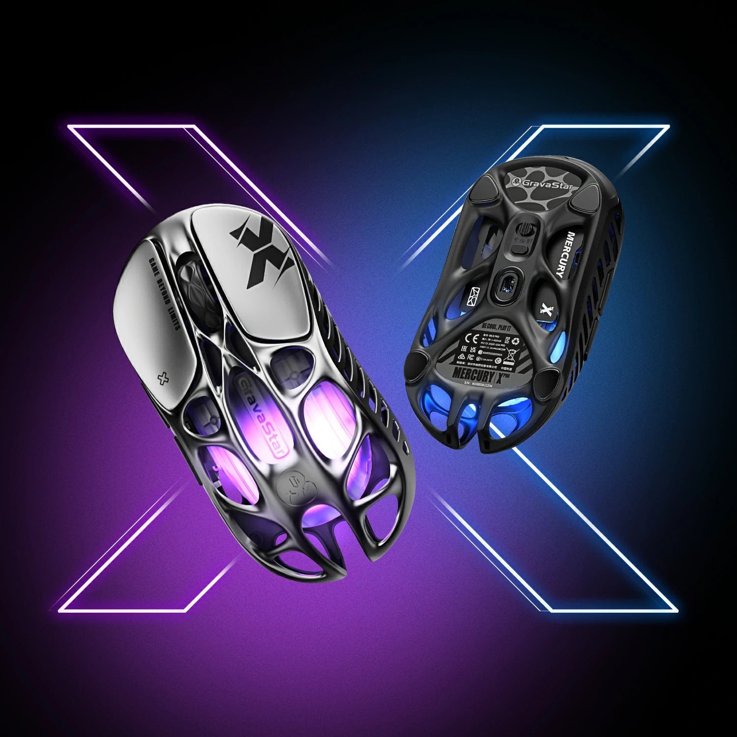 Mercury X 超軽量49g ワイヤレスゲーミングマウス 32000DPI RGB照明