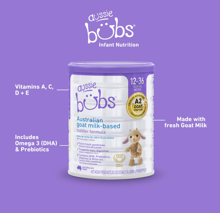 Aussie Bubs Goat Milk Toddler Formula (Stage 3, 12+ months