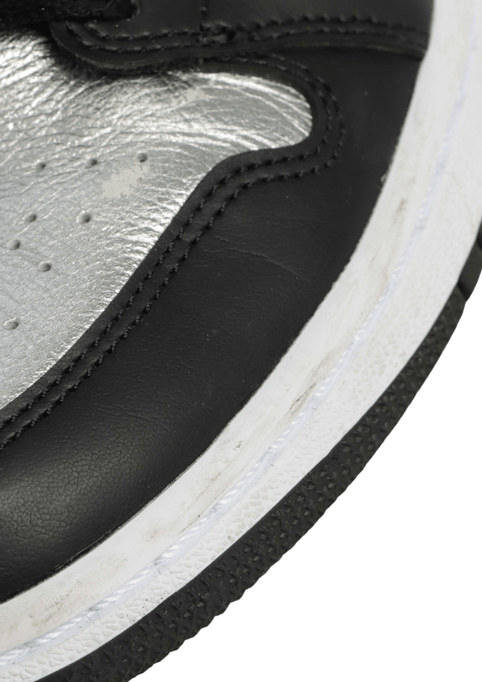 SAPATOS NIKE AIR JORDAN 1 LOW BLACK METALLIC SILVER 39.5 PRETA