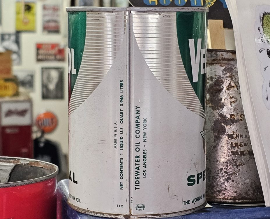 Veedol Special Motor Oil Can, Quart 1950s Can Still Full