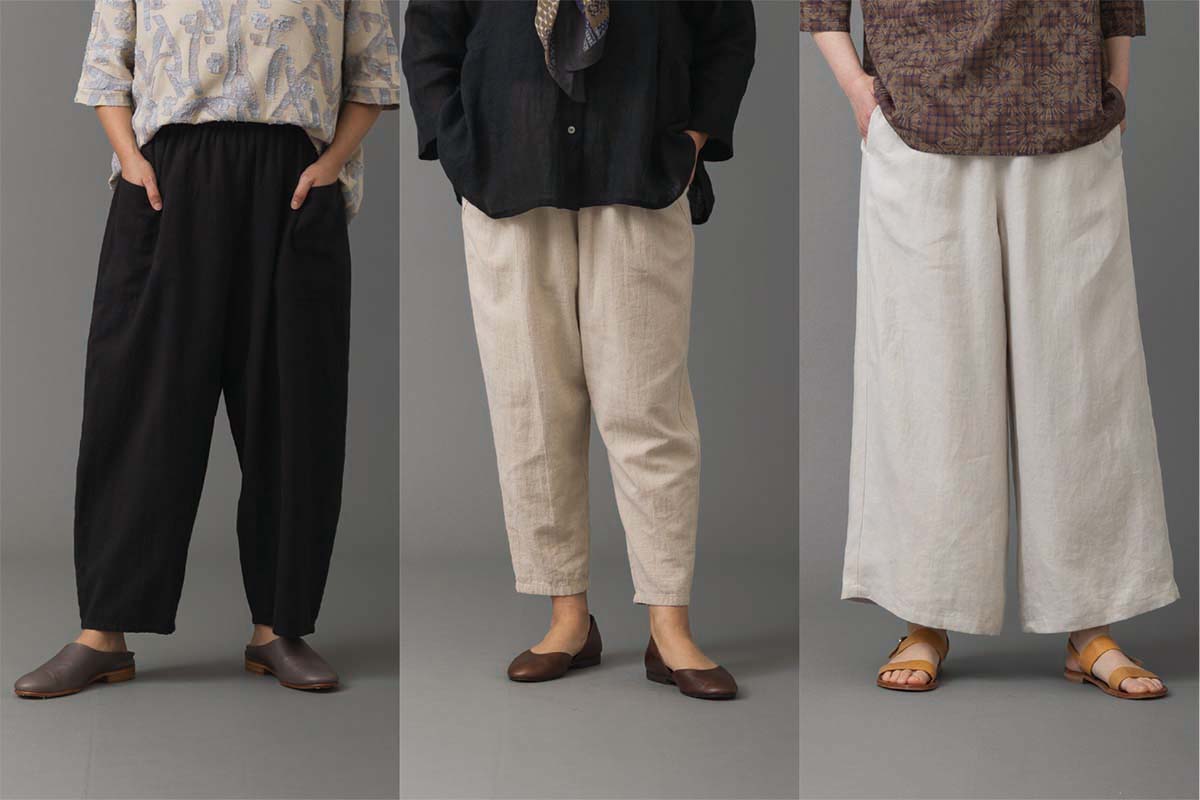 群言堂 リネンパレットワイドパンツ 麻70% 綿30% 群言堂 リネン