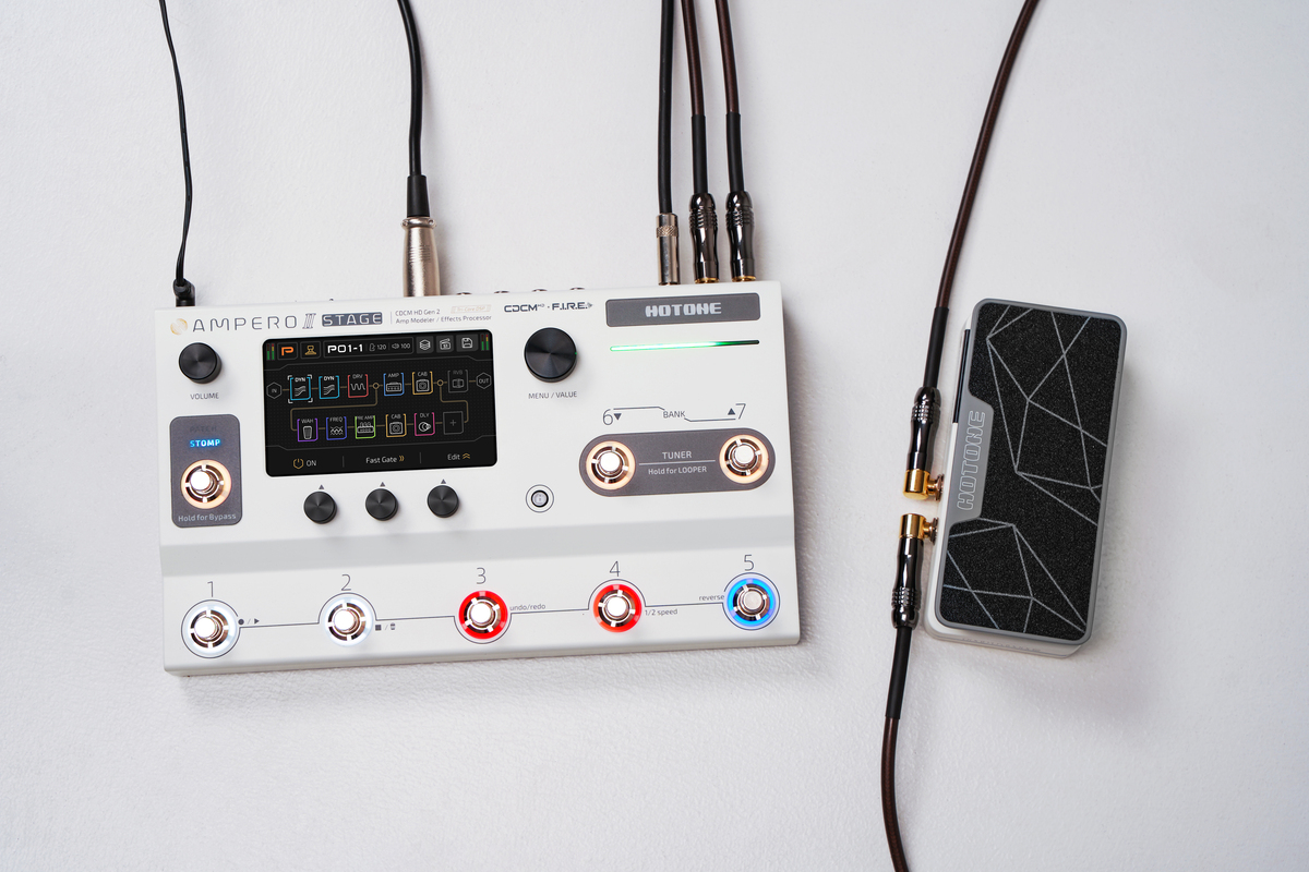 HOTONEよりフットスイッチ機能付きエクスプレッションペダル「AMPERO