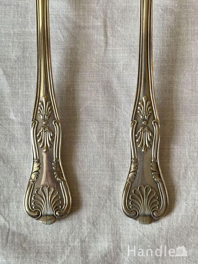 英国アンティークの美しいカトラリー、シルバープレートのサーバー