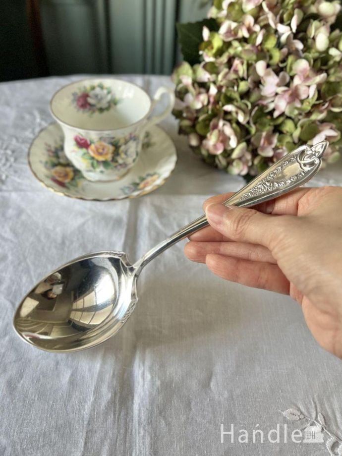 アンティークのシルバーカトラリー、シルバープレートのサーバー