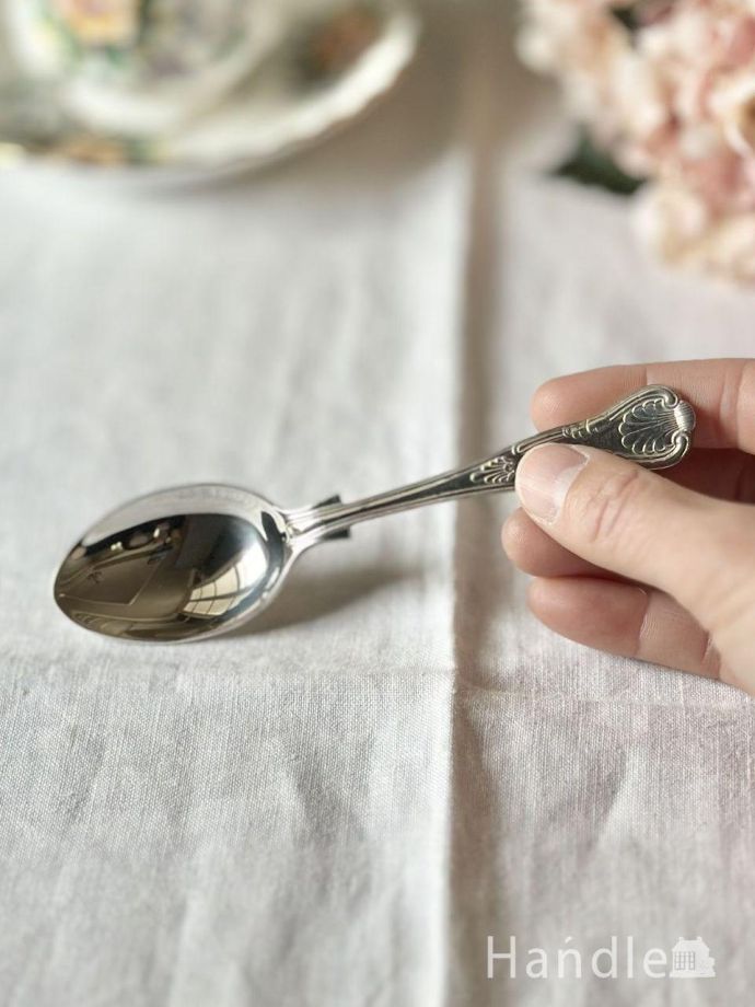 シェフィールドの美しいティースプーン、英国アンティークの銀の