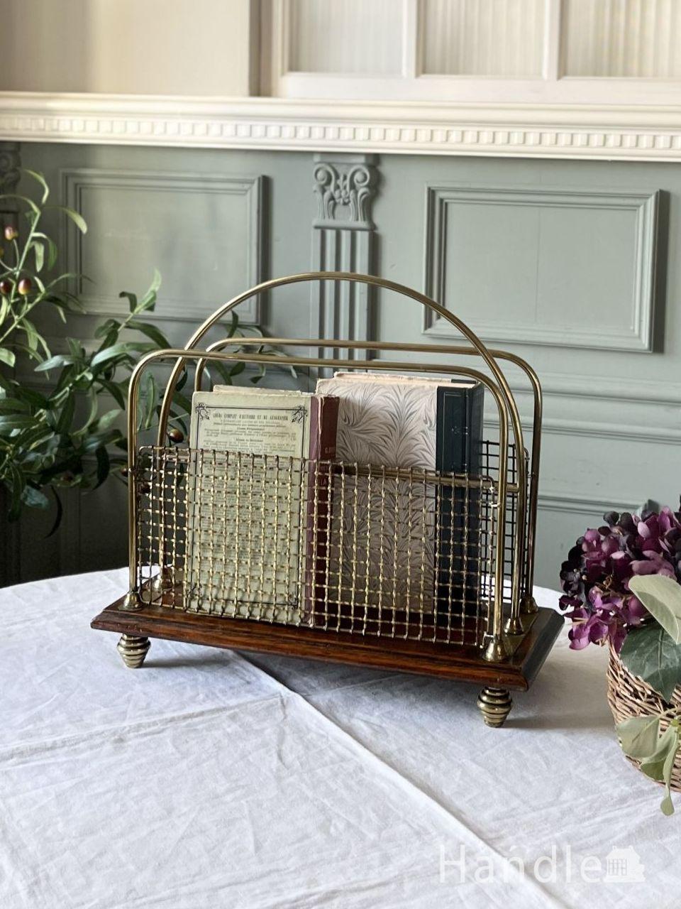 おしゃれなマガジンラック、サイドテーブルにもなるアンティーク家具(j