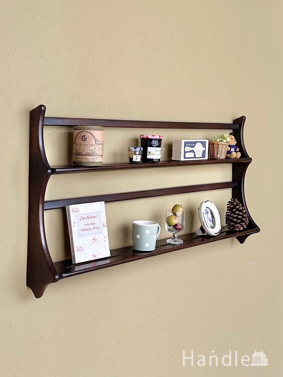 フランスの小さなアンティーク家具、木製のオープンシェルフ（飾り棚