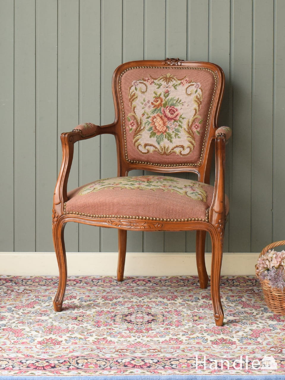 アーコール社のアンティークソファ、1人掛けのラウンジチェア(オレンジ