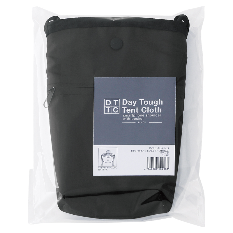 デイタフ・テントクロスポケット付きスマホショルダー（撥水加工