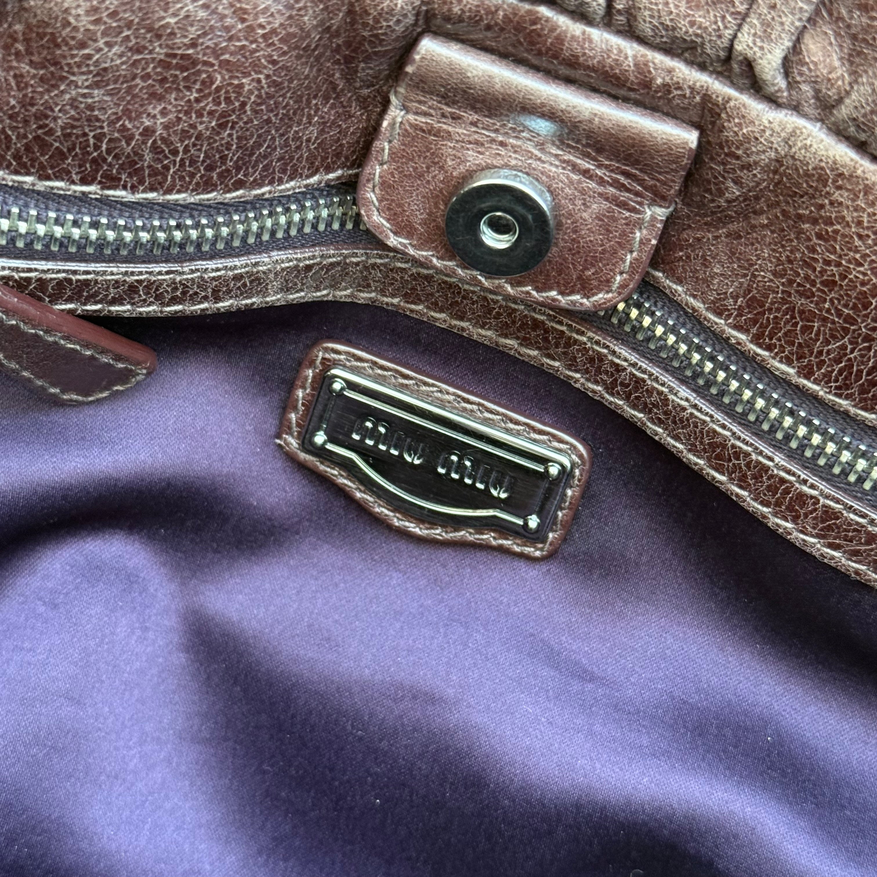 miu miu 2000s brown shoulder bag – hachi archive
