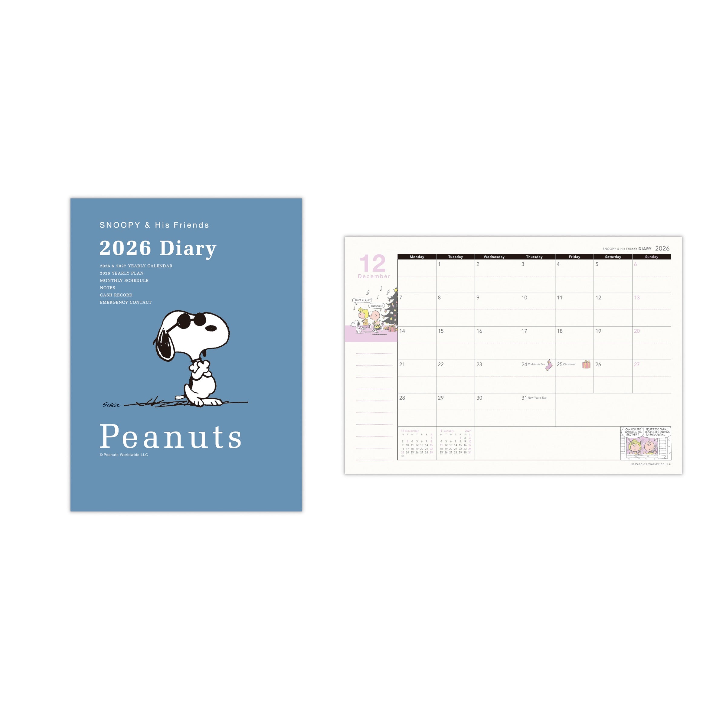 スヌーピー スモーキーブルー ジョークール【手帳｜A6マンスリー