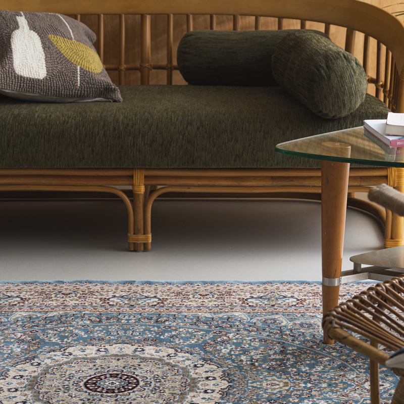 クラシック ビンテージ オールシーズン 「ブルーが美しいラグ