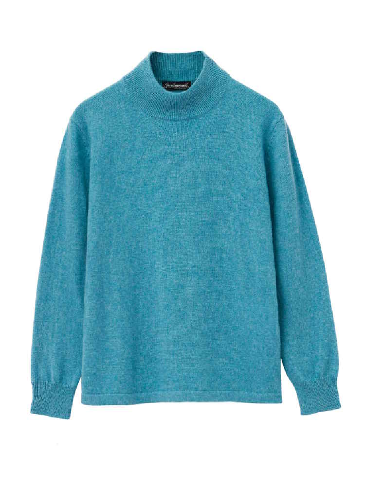 ターコイズ レディース カシミヤハイネックセーター／敬老の日／ギフト